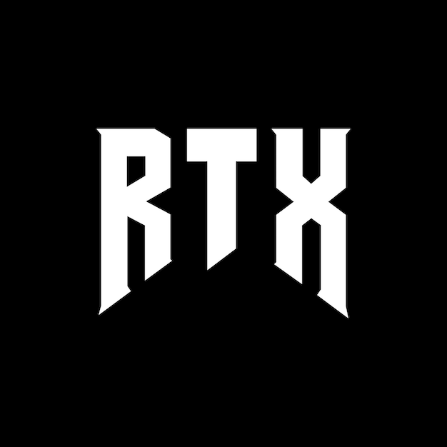 Diseño de logotipo de letra RTX para la compañía de tecnología RTX diseño de logotipo combinación de colores blanco y negro RTX logotipo RTX vector RTX diseño RTX icono RTX alfabeto RTX tipografía diseño del logotipo