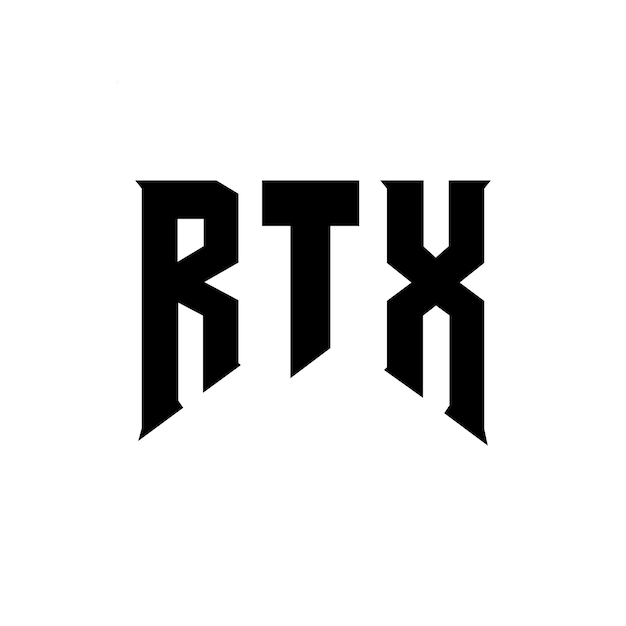 Diseño de logotipo de letra RTX para la compañía de tecnología RTX diseño de logotipo combinación de colores blanco y negro RTX logotipo RTX vector RTX diseño RTX icono RTX alfabeto RTX tipografía diseño del logotipo