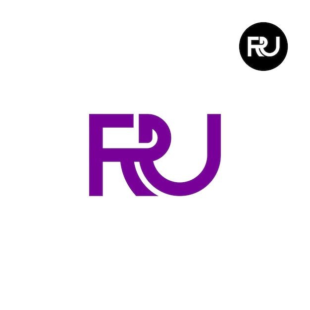 Diseño del logotipo de la letra RU Monogram