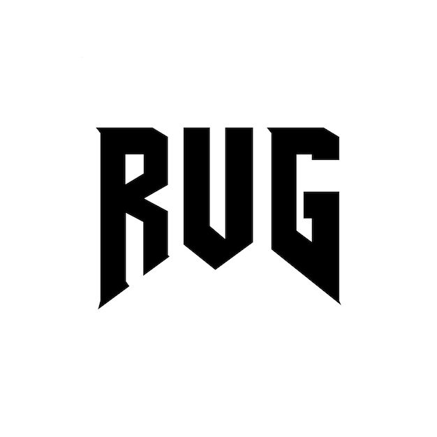 Diseño de logotipo de letra RUG para la empresa de tecnología RUG diseño de logotipo combinación de colores blanco y negro RUG logotipo RUG vector RUG diseño RUG icono RUG alfabeto RUG tipografía diseño del logotipo
