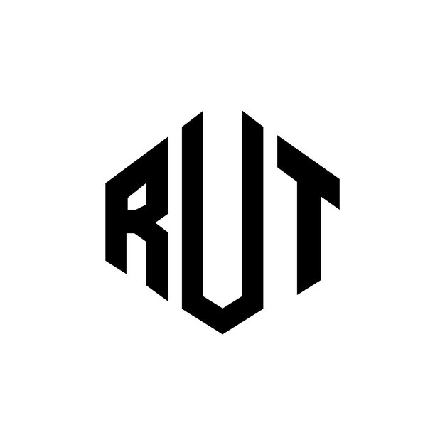 Diseño del logotipo de la letra RUT con forma de polígono RUT polígono y forma de cubo diseño del logotipo RUT hexágono modelo de logotipo vectorial colores blanco y negro RUT monograma negocio y logotipo de bienes raíces