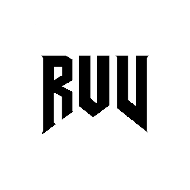 Diseño de logotipo de letra RUV para la empresa de tecnología RUV diseño de logotipo combinación de colores blanco y negro RUV logotipo RUV vector RUV diseño RUV icono RUV alfabeto RUV tipografía diseño del logotipo