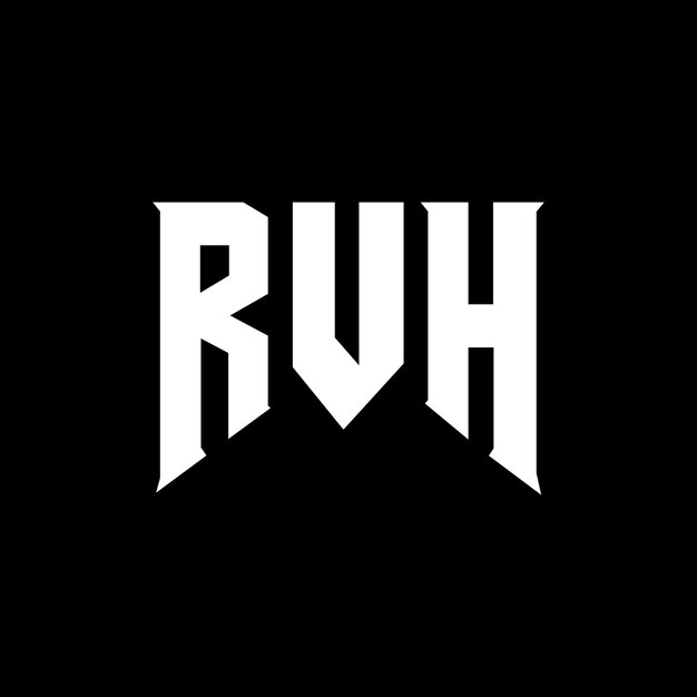 Diseño de logotipo de letra RVH para la compañía de tecnología RVH diseño de logotipo combinación de colores blanco y negro RVH logotipo RVH vector RVH diseño RVH icono RVH alfabeto RVH tipografía logotipo diseño