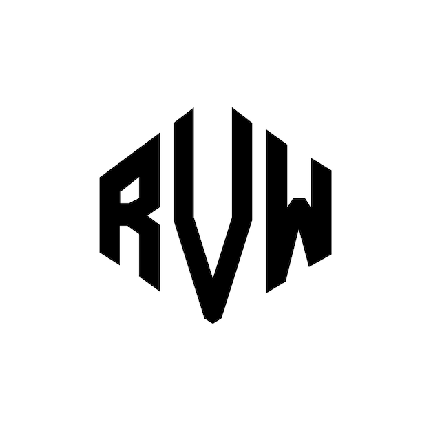El diseño del logotipo de la letra RVW con forma de polígono RVW polígono y forma de cubo RVW hexágono modelo de logotipo vectorial colores blanco y negro RVW monograma de negocios y logotipo de bienes raíces
