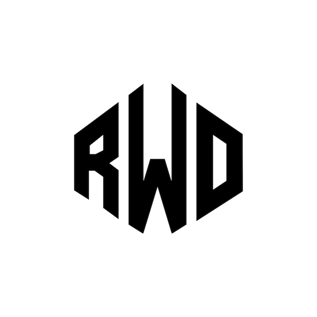 Diseño del logotipo de la letra RWO con forma de polígono RWO diseño del logotipo en forma de póligono y cubo RWO hexágono modelo de logotipo vectorial colores blanco y negro RWO monograma de negocios y logotipo inmobiliario