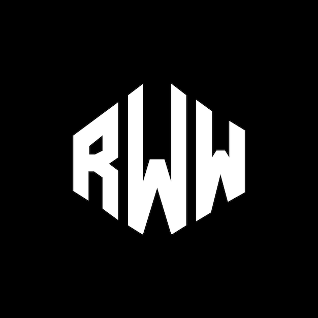 Diseño del logotipo de la letra RWW con forma de polígono RWW diseño del logotipo en forma de póligono y cubo RWW hexágono modelo de logotipo vectorial colores blanco y negro RWW monograma de negocios y logotipo inmobiliario