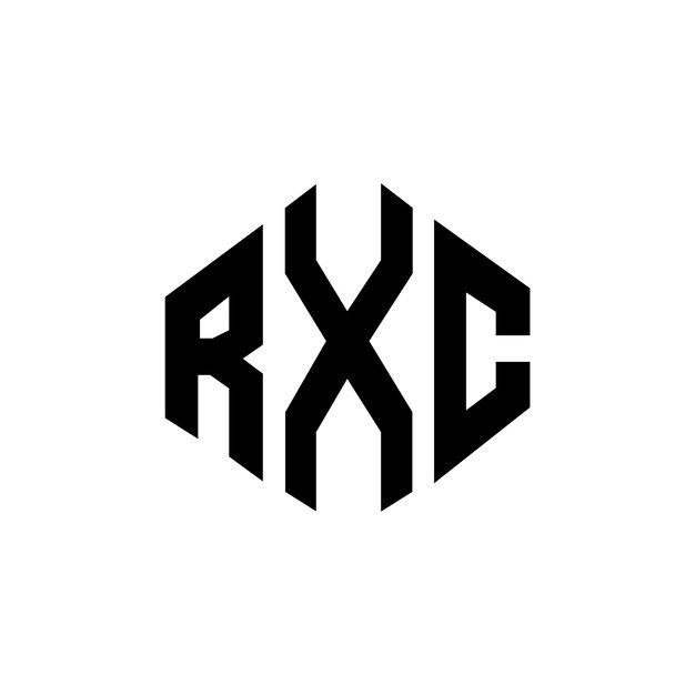 Diseño de logotipo de letra RXC con forma de polígono RXC polígono y forma de cubo diseño de logotipo vectorial RXC hexágono plantilla de logotipo colores blanco y negro RXC monograma de negocios y logotipo de bienes raíces
