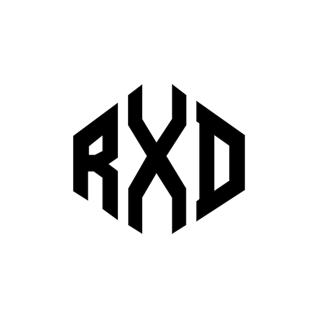 Diseño de logotipo de letra RXD con forma de polígono RXD polígono y forma de cubo diseño de logotipo vectorial RXD hexágono plantilla de logotipo colores blanco y negro RXD monograma logotipo de negocios y bienes raíces