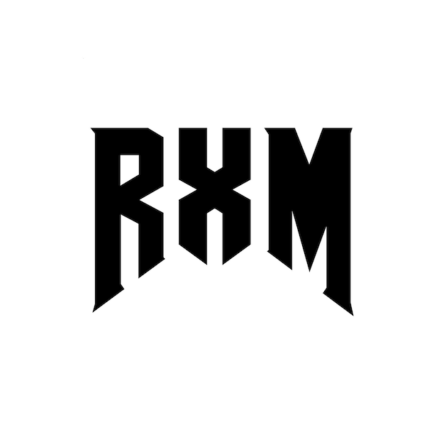 Diseño de logotipo de letra RXM para una empresa de tecnología Diseño de Logotipo RXM combinación de colores blanco y negro RXM diseño de logotipo vectorial RXM RXM icono RXM alfabeto RXM tipografía RXM
