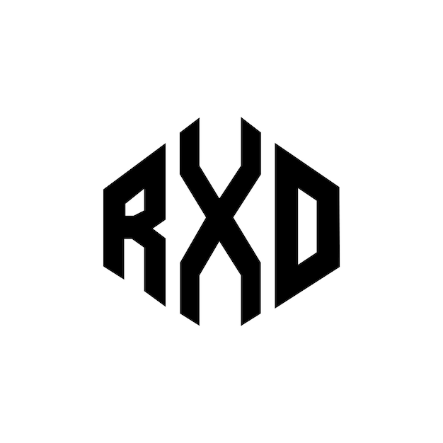 Diseño de logotipo de letra RXO con forma de polígono RXO polígono y forma de cubo diseño de logotipo RXO hexágono patrón de logotipo vectorial colores blanco y negro RXO monograma de negocios y logotipo de bienes raíces