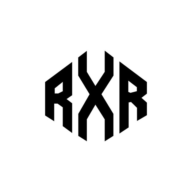 Diseño de logotipo de letra RXR con forma de polígono RXR polígono y forma de cubo diseño de logotipo RXR hexágono patrón de logotipo vectorial colores blanco y negro RXR monograma logotipo de negocios e inmobiliario