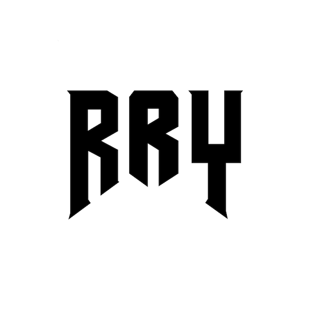 Diseño de logotipo de letra RY para una empresa de tecnología Diseño del logotipo RRY combinación de colores blanco y negro RRY logo RRY vector RRY diseño RRY icono RRY alfabeto RRY tipografía diseño del logotipo