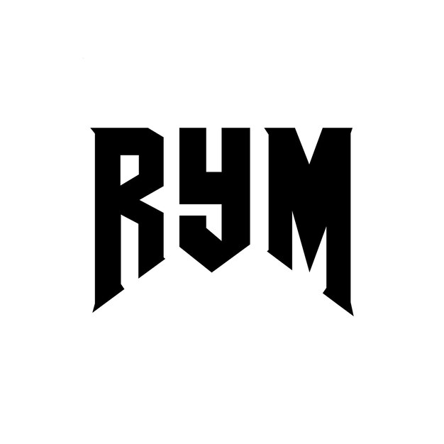 Diseño de logotipo de letra RYM para una empresa de tecnología Diseño del logotipo RYM combinación de colores blanco y negro RYM diseño de logotipo vector RYM RYM icono RYM alfabeto RYM tipografía diseño del logotipo