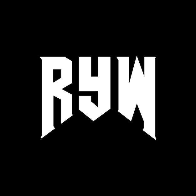 Diseño de logotipo de letra RYW para la compañía de tecnología RYW diseño de logotipo combinación de colores blanco y negro RYW logotipo RYW vector RYW diseño RYW icono RYW alfabeto RYW tipografía logotipo diseño