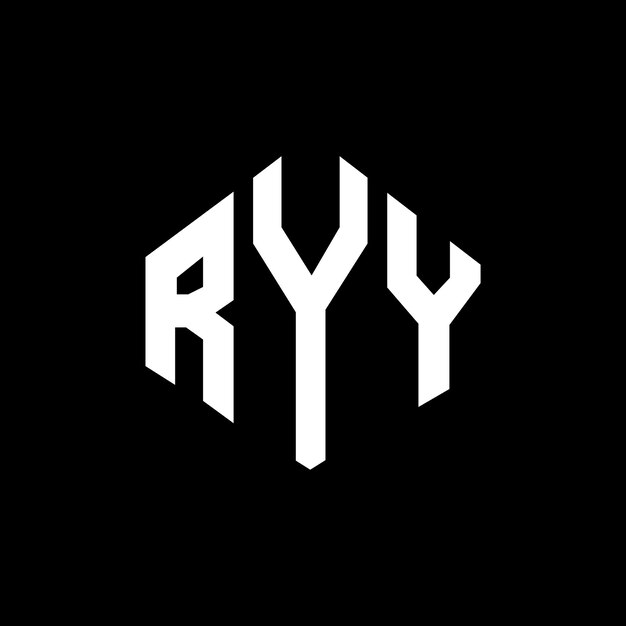 Diseño de logotipo de letra RYY con forma de polígono RYY polígono y forma de cubo diseño de logotipo RYY hexágono patrón de logotipo vectorial colores blanco y negro RYY monograma logotipo de negocios e inmobiliario