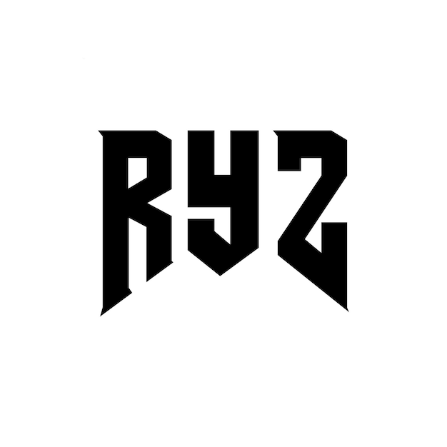 Diseño de logotipo de letra RYZ para una empresa de tecnología Diseño del logotipo RYZ combinación de colores blanco y negro RYZ logotipo Vector RYZ diseño RYZ icono RYZ alfabeto RYZ tipografía diseño del logotipo