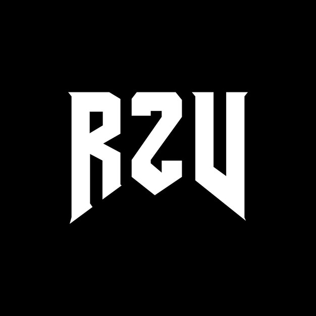 Diseño de logotipo de letra RZV para una empresa de tecnología Diseño del logotipo RZV combinación de colores blanco y negro RZV logotipo vector RZV diseño RZV icono RZV alfabeto RZV tipografía diseño del logotipo