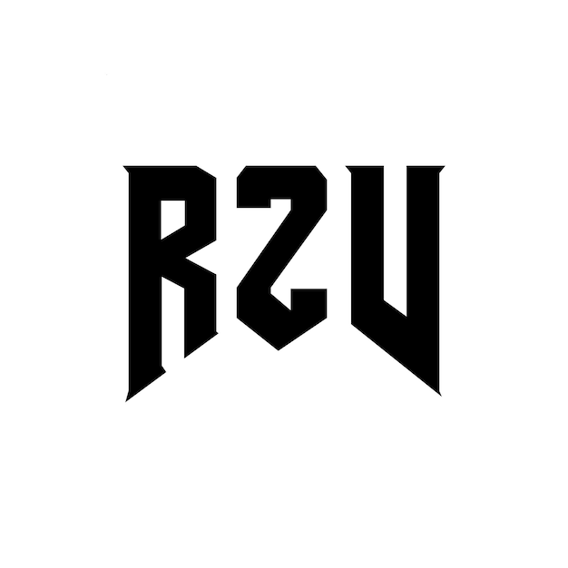 Diseño de logotipo de letra RZV para una empresa de tecnología Diseño del logotipo RZV combinación de colores blanco y negro RZV logotipo vector RZV diseño RZV icono RZV alfabeto RZV tipografía diseño del logotipo