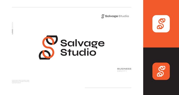 Diseño de logotipo de letra S abstracta con estilo de línea y concepto de infinito