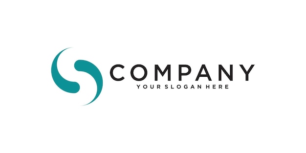 Diseño del logotipo de la letra s con forma de agua Premium Vector