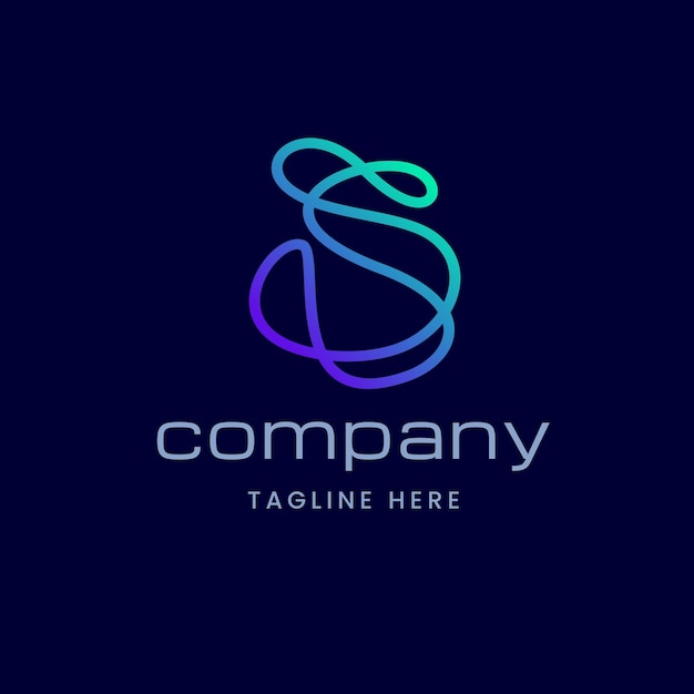 Diseño del logotipo de la letra S Futuristic Abstract Line Art