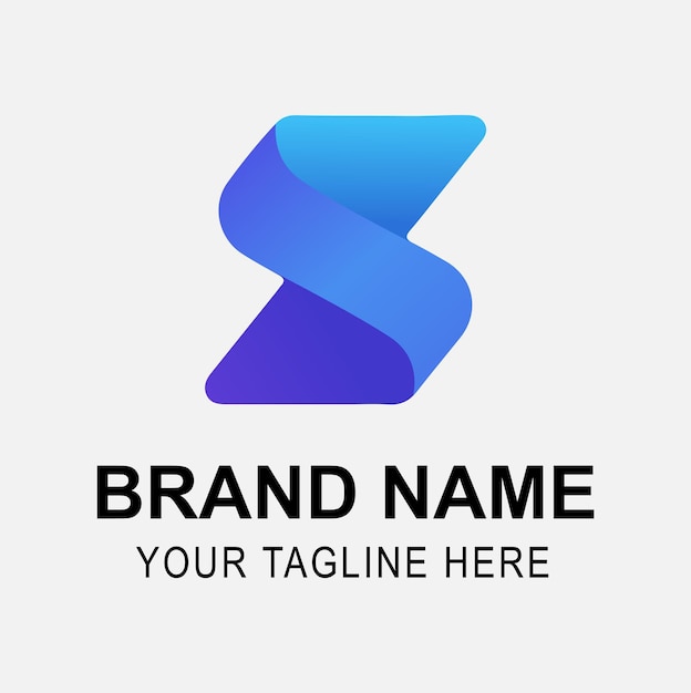 Diseño del logotipo de la letra S con gradiente