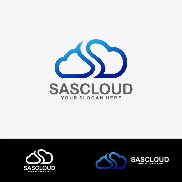 Diseño de logotipo letra s nube