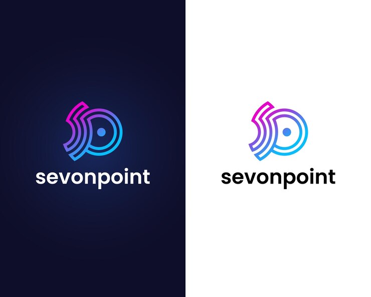 Vector diseño de logotipo letra s y p con punto