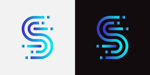 Vector diseño del logotipo de la letra s en píxeles