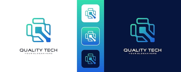 diseño del logotipo de la letra S punto de la tecnología