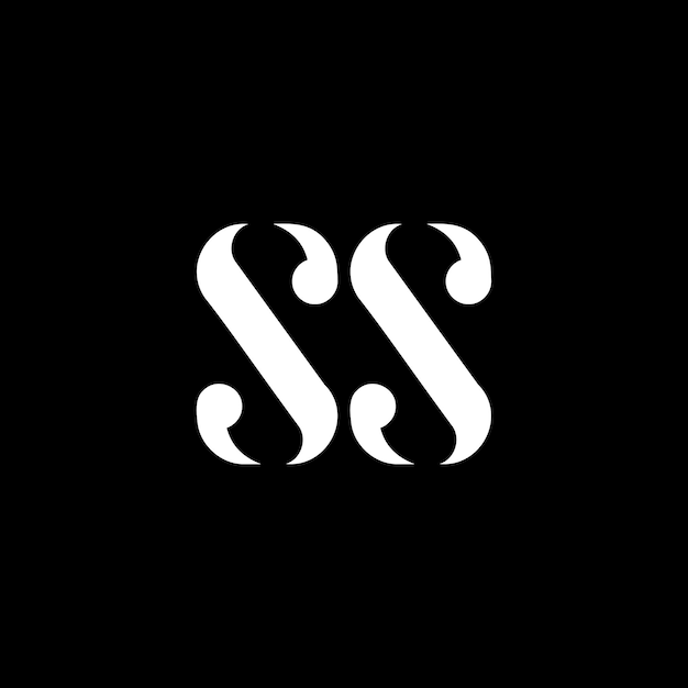 Diseño del logotipo de la letra S S Inicial de la letra SS monograma en mayúsculas logotipo de color blanco logotipo SS diseño S S SS