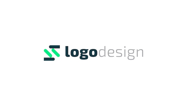 Diseño de logotipo de letra S simple y minimalista con combinación de color azul y verde adecuado para el logotipo de la empresa de negocios y tecnología