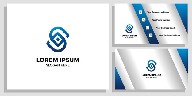 Diseño del logotipo de la letra S y tarjeta de marca