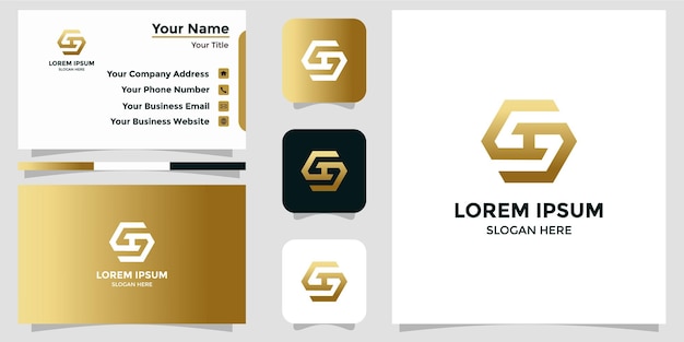 Vector diseño de logotipo letra s y tarjeta de visita