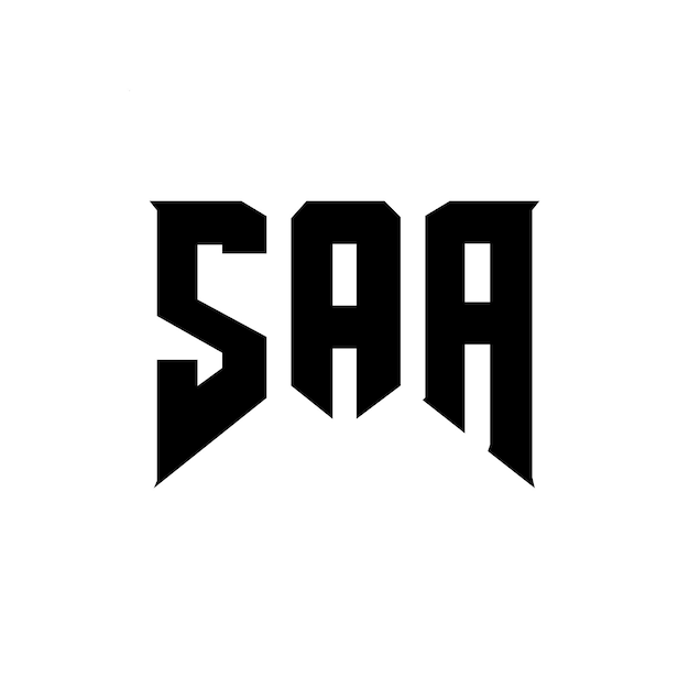 Diseño de logotipo de letra SAA para una empresa de tecnología Diseño del logotipo SAA combinación de colores blanco y negro Logotipo SAA Vector Diseño SAA Icono SAA Alfabeto SAA Tipografía Diseño del Logotipo