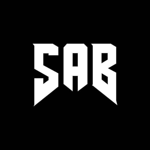 Diseño de logotipo de letra SAB para una empresa de tecnología Diseño de Logotipo SAB Combinación de colores blanco y negro Logo SAB Vector SAB Diseño de Icono SAB Alfabeto SAB Tipo de diseño de logotipo SAB