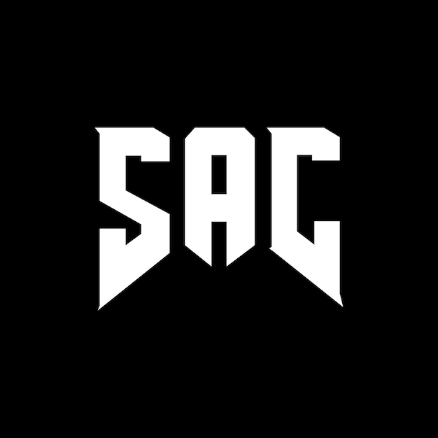 Diseño de logotipo de letra SAC para una empresa de tecnología Diseño del logotipo SAC combinación de colores blanco y negro Logotipo SAC Vector SAC Diseño del icono SAC Alfabeto SAC Tipo de logotipo Diseño