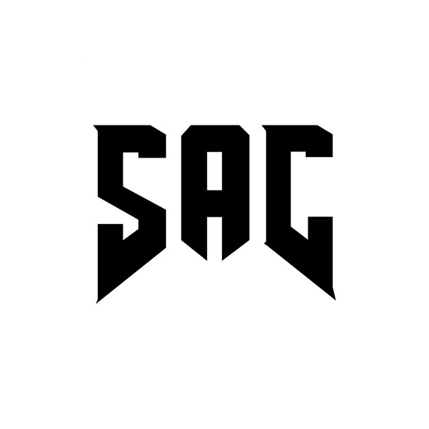 Diseño de logotipo de letra SAC para una empresa de tecnología Diseño del logotipo SAC combinación de colores blanco y negro Logotipo SAC Vector SAC Diseño del icono SAC Alfabeto SAC Tipo de logotipo Diseño