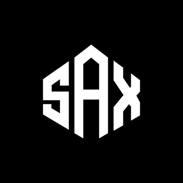Diseño del logotipo de la letra SAX con forma de polígono SAX diseño del logotipo en forma de póligono y cubo SAX hexágono modelo de logotipo vectorial colores blanco y negro SAX monograma logotipo de negocios e inmobiliario