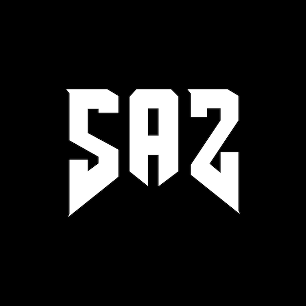 Diseño de logotipo de letra SAZ para la compañía de tecnología SAZ diseño de logotipo combinación de colores blanco y negro SAZ logotipo SAZ vector SAZ diseño icono SAZ alfabeto SAZ tipografía diseño del logotipo