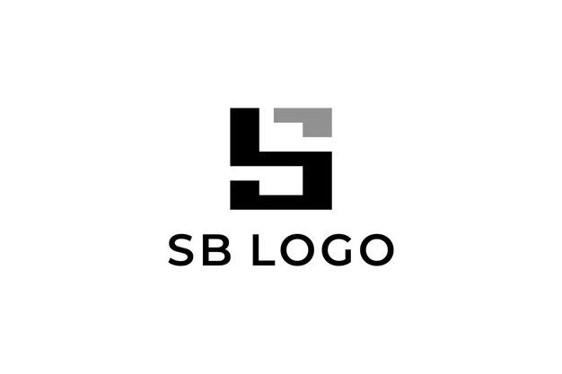Diseño del logotipo de la letra SB BS de forma cuadrada