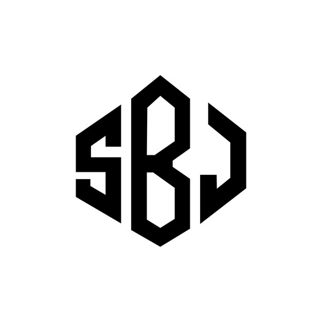 Diseño del logotipo de la letra SBJ con forma de polígono SBJ diseño del logotipo en forma de póligono y cubo SBJ hexágono modelo de logotipo vectorial colores blanco y negro SBJ monograma logotipo de negocios e inmobiliario