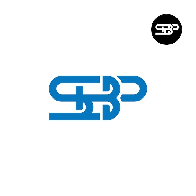 Diseño del logotipo de la letra sbp monogram