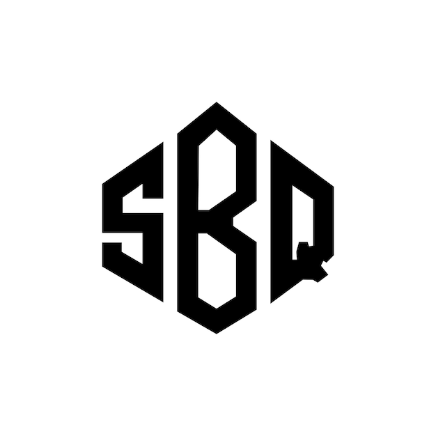 Diseño de logotipo de letra SBQ con forma de polígono SBQ polígono y forma de cubo diseño de logotipo SBQ hexágono patrón de logotipo vectorial colores blanco y negro SBQ monograma logotipo de negocios e inmobiliario