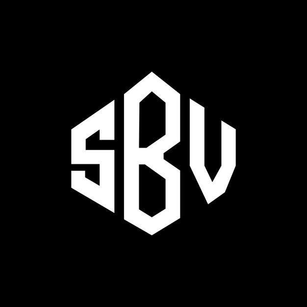 Diseño de logotipo de letra SBV con forma de polígono SBV polígono y forma de cubo diseño de logotipo SBV hexágono patrón de logotipo vectorial colores blanco y negro SBV monograma negocio y logotipo de bienes raíces