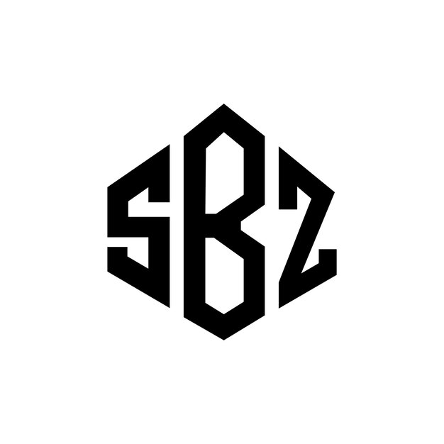 Vector diseño de logotipo de letra sbz con forma de polígono sbz polígono y forma de cubo diseño de logotipo sbz hexágono patrón de logotipo vectorial colores blanco y negro sbz monograma logotipo de negocios e inmobiliario