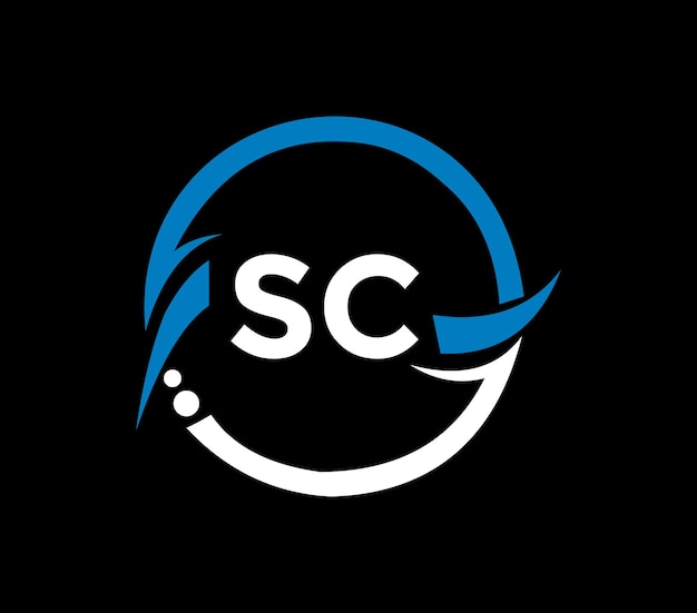 Diseño de logotipo de letra SC con forma de círculo Diseño de logotipo de forma de círculo y cubo SC Busine de monograma SC