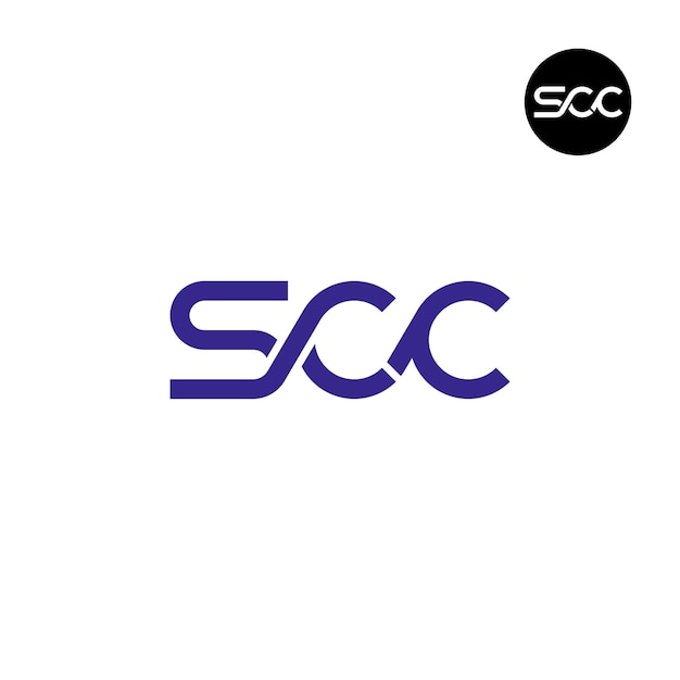 Diseño del logotipo de la letra SCC Monogram