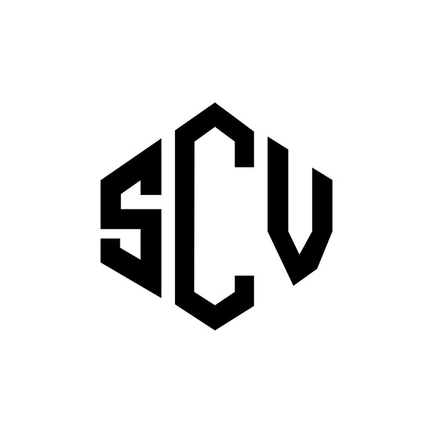 Diseño de logotipo de letra SCV con forma de polígono SCV polígono y forma de cubo diseño de logotipo SCV hexágono patrón de logotipo vectorial colores blanco y negro SCV monograma negocio y logotipo de bienes raíces