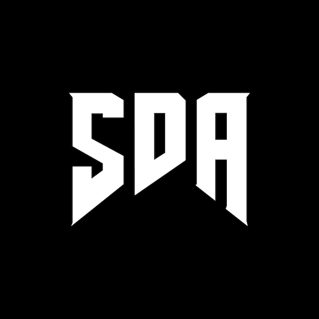 Diseño de logotipo de letra SDA para una empresa de tecnología Diseño del logotipo SDA combinación de colores blanco y negro Logotipo SDA vector diseño SDA icono SDA alfabeto SDA tipografía diseño del logotipo